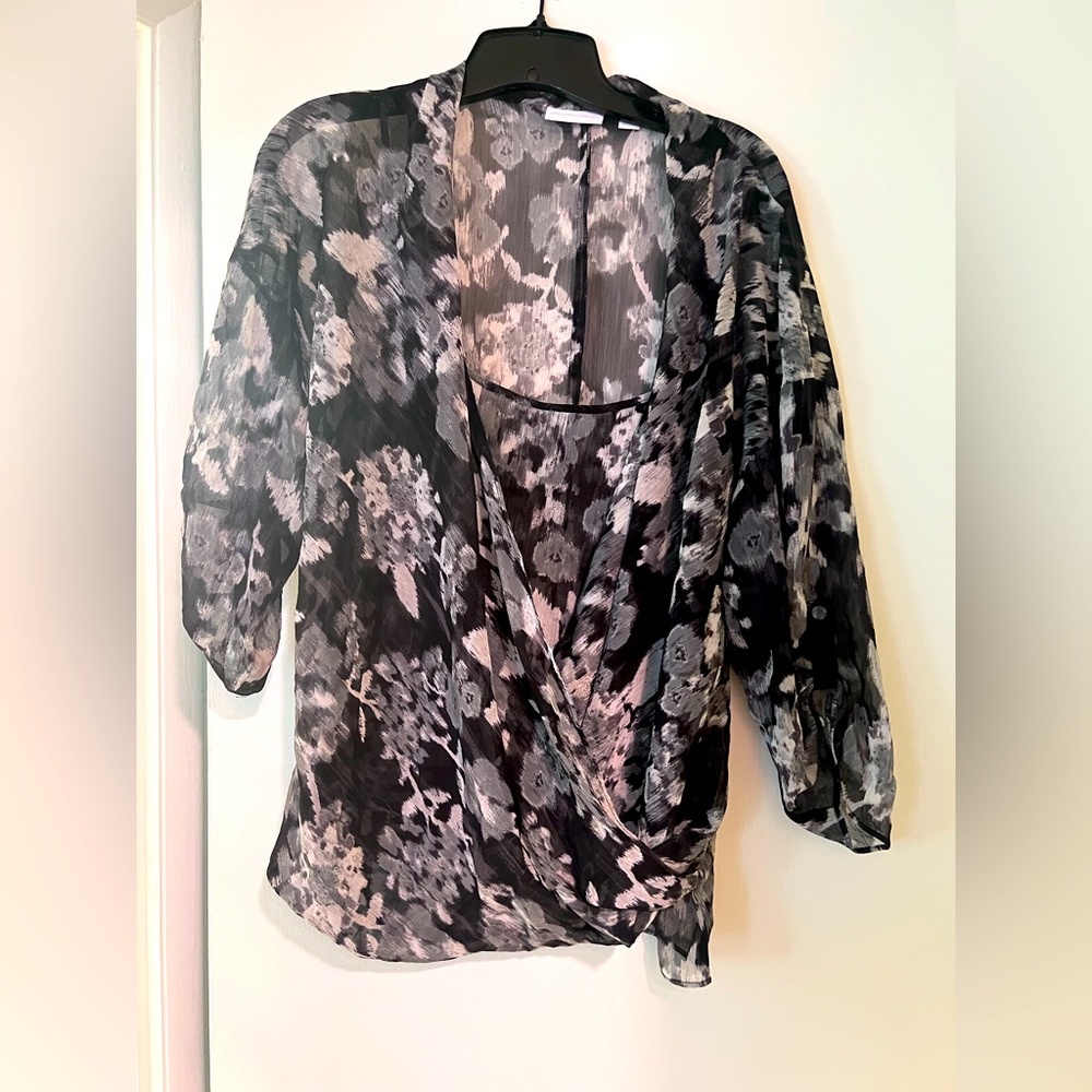 NY&Co Black and white sheer top